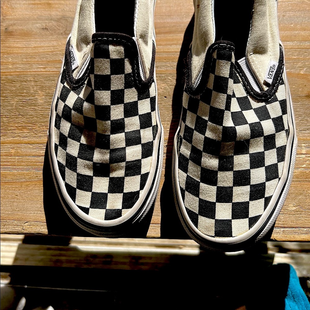 Van checkered slip on sneakers